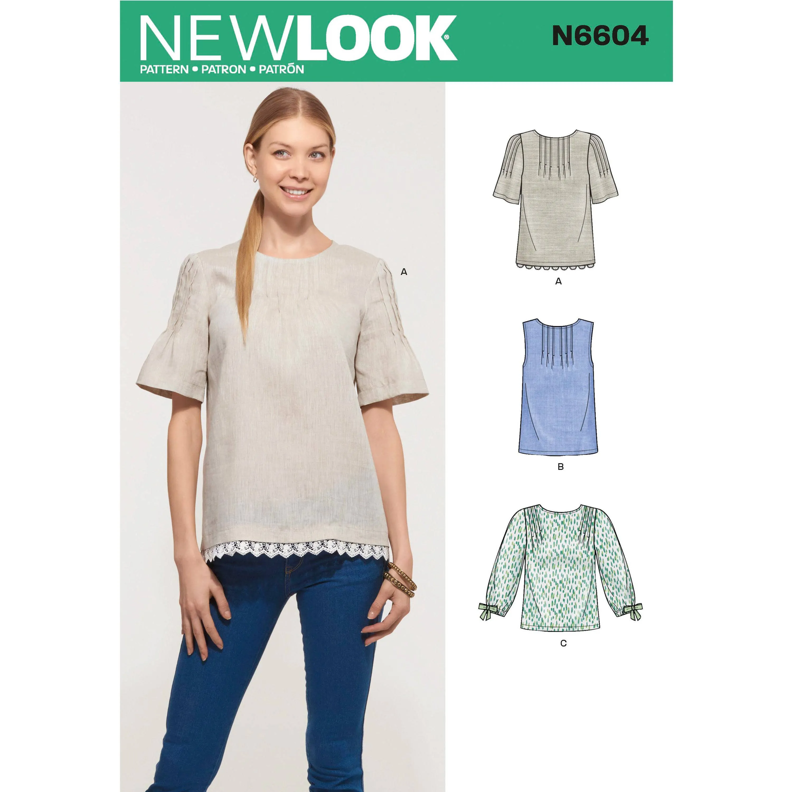 6604 New Look Sewing Pattern N6604 Misses' Tops