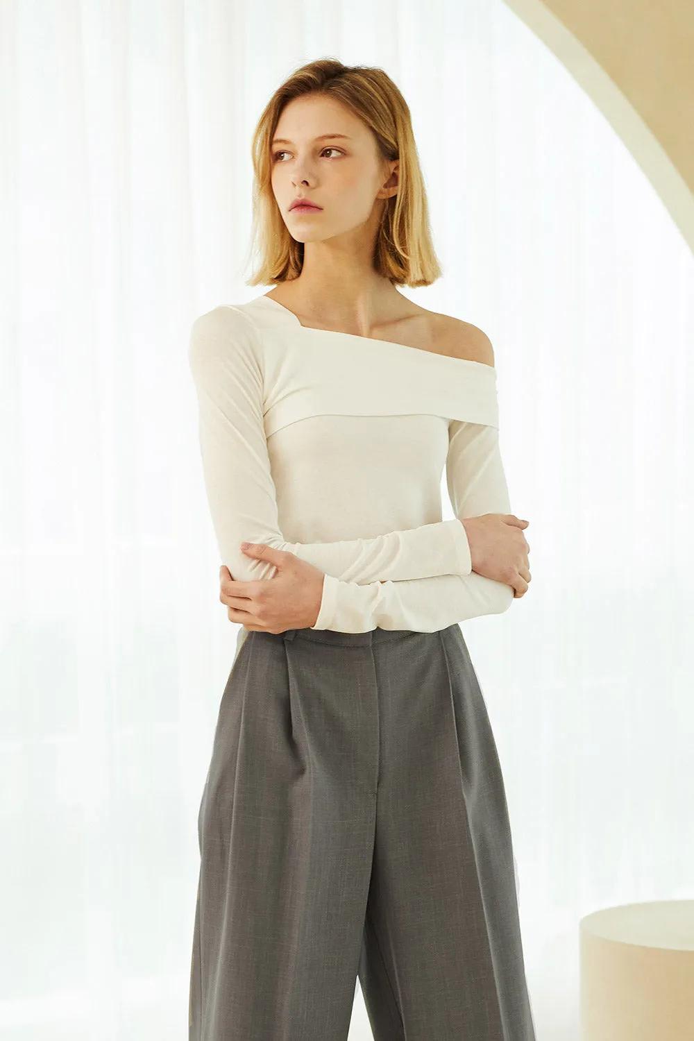 Alice Asymmetric Cold Shoulder Top