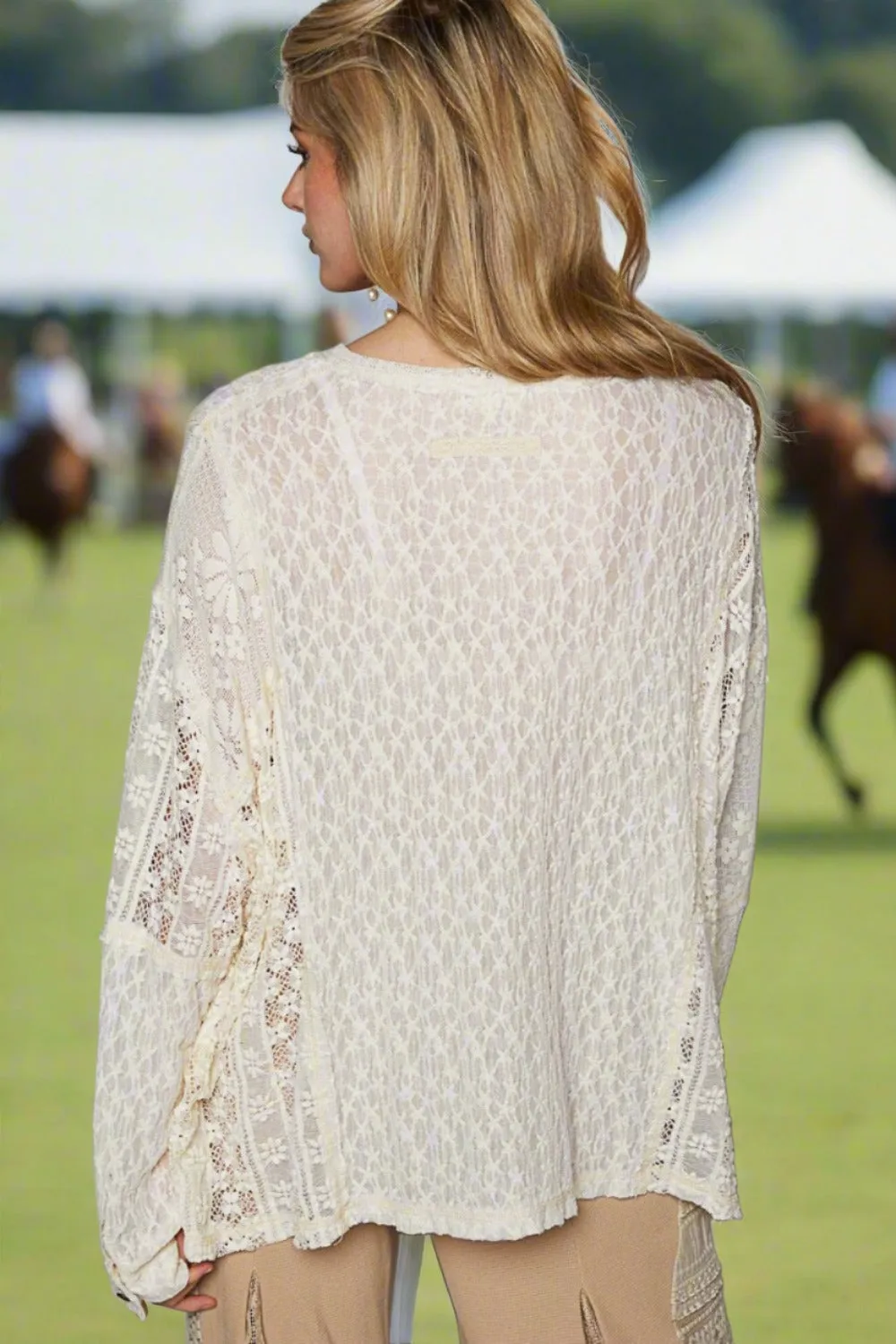 Beachy Raw Edge Lace Summer Top