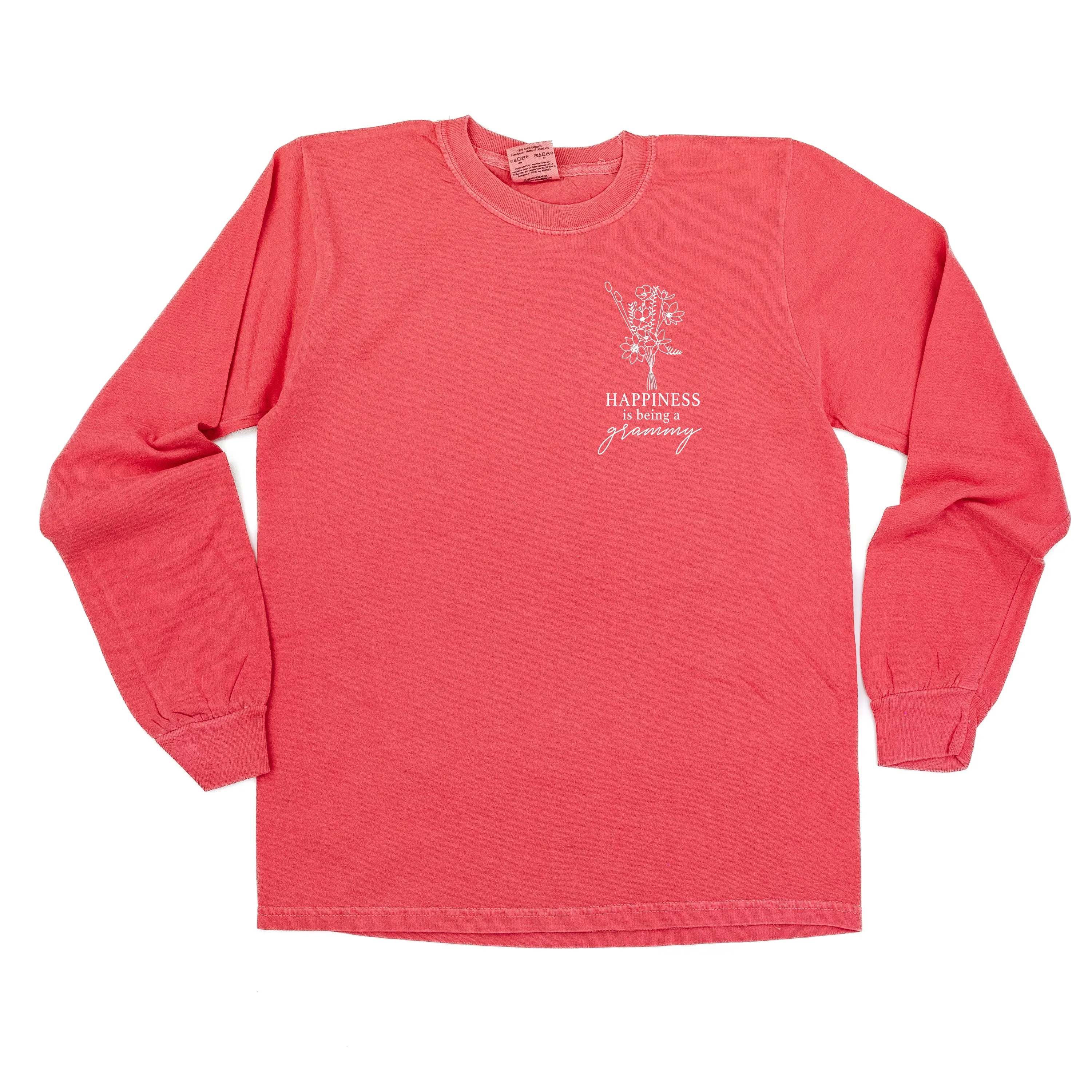 Bouquet Style - Happiness is Being a GRAMMY - LONG SLEEVE COMFORT COLORS TEE