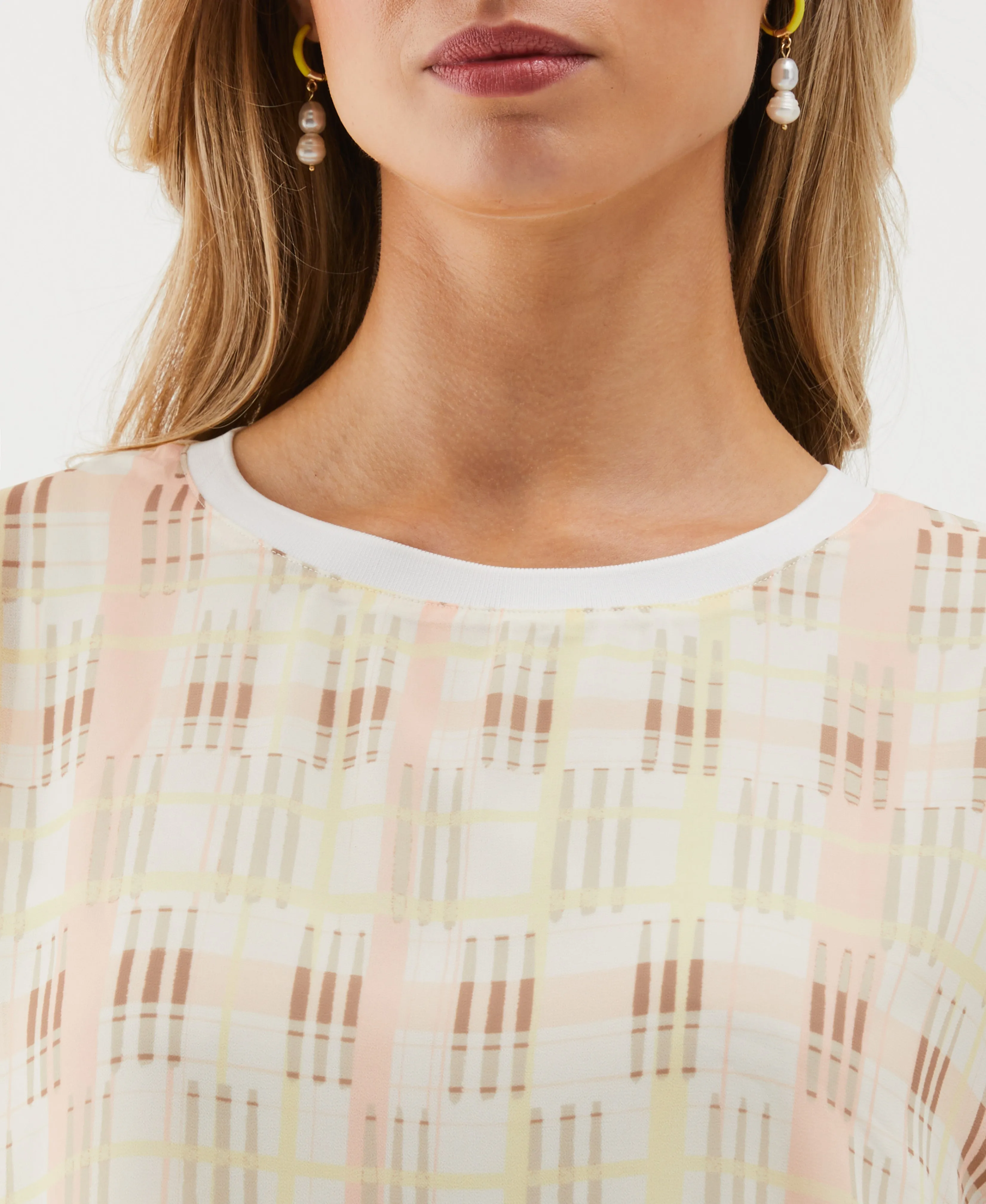 Crosshatch Print Top