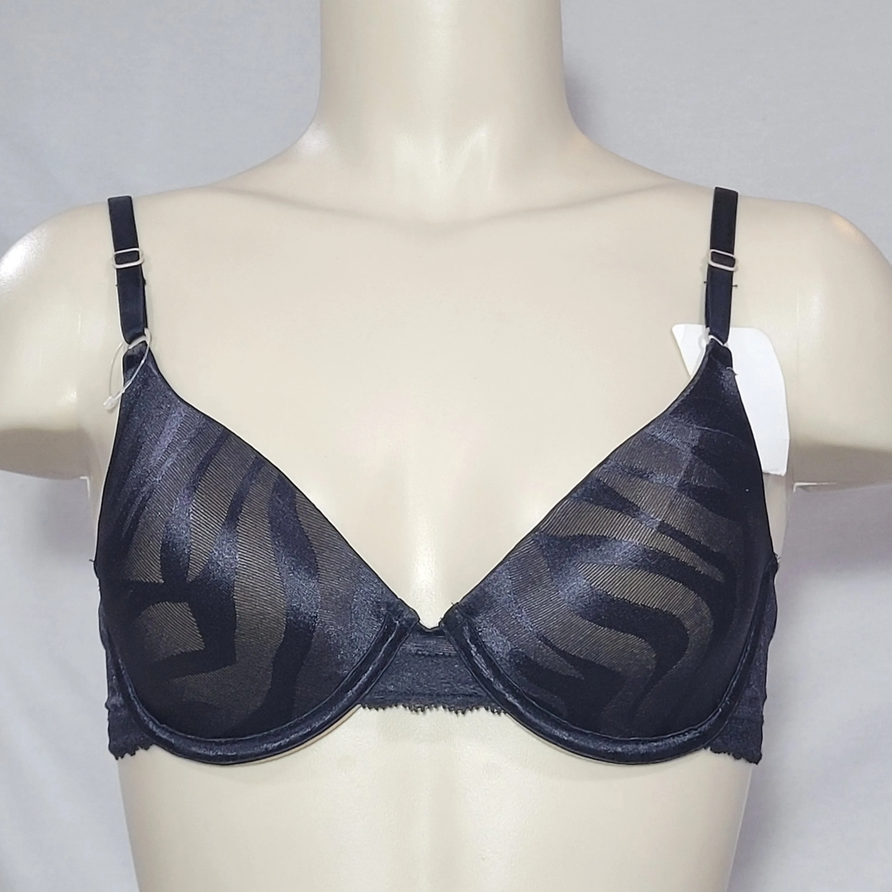 DISCONTINUED Maidenform 7122 One Fabulous Fit Jacquard Satin Underwire Bra 36C Black NWT