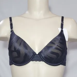 DISCONTINUED Maidenform 7122 One Fabulous Fit Jacquard Satin Underwire Bra 36C Black NWT