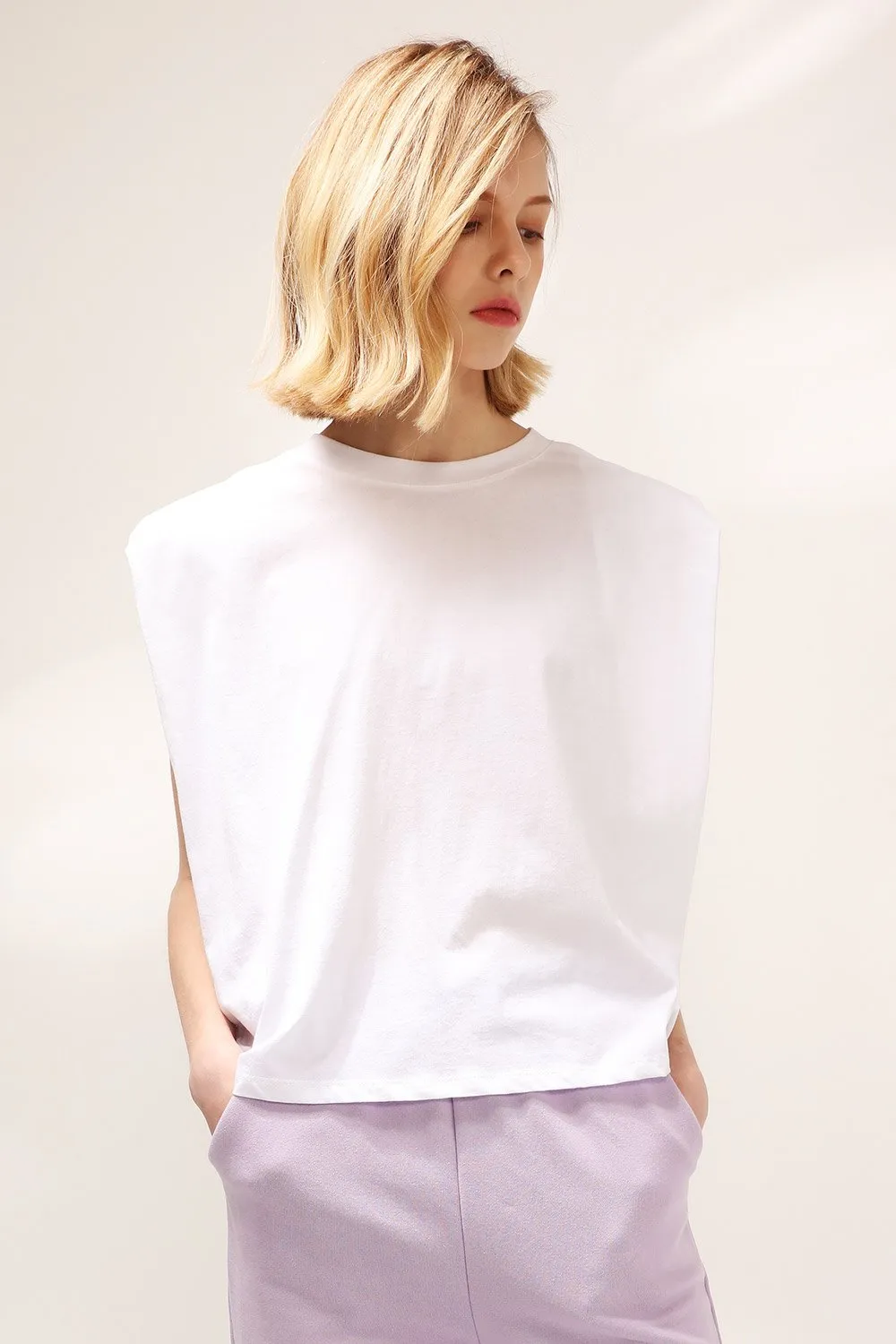 Elena Padded Shoulder T-shirt