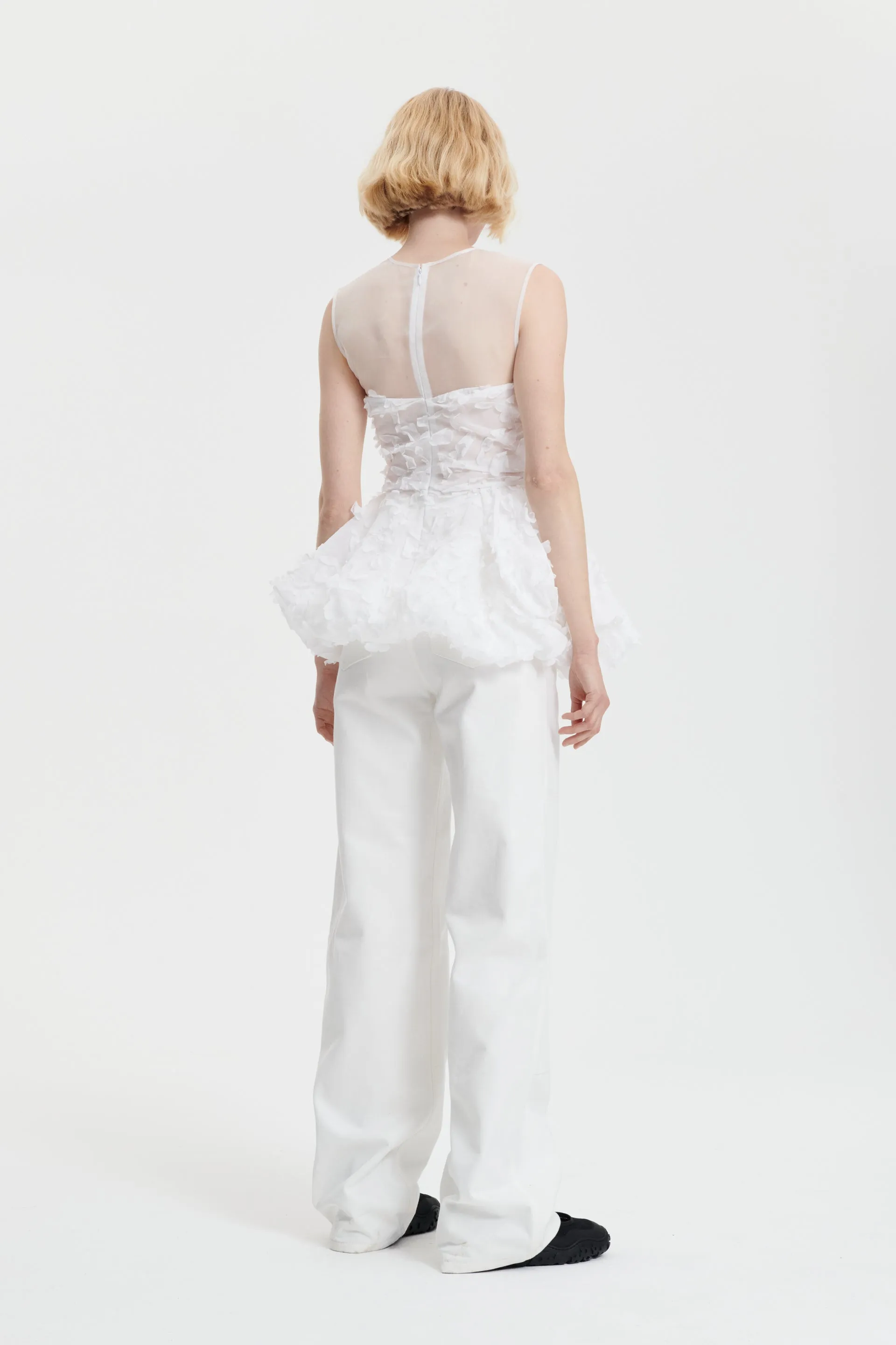 GIANNA | TOP VIOLA EMBROIDERY WHITE