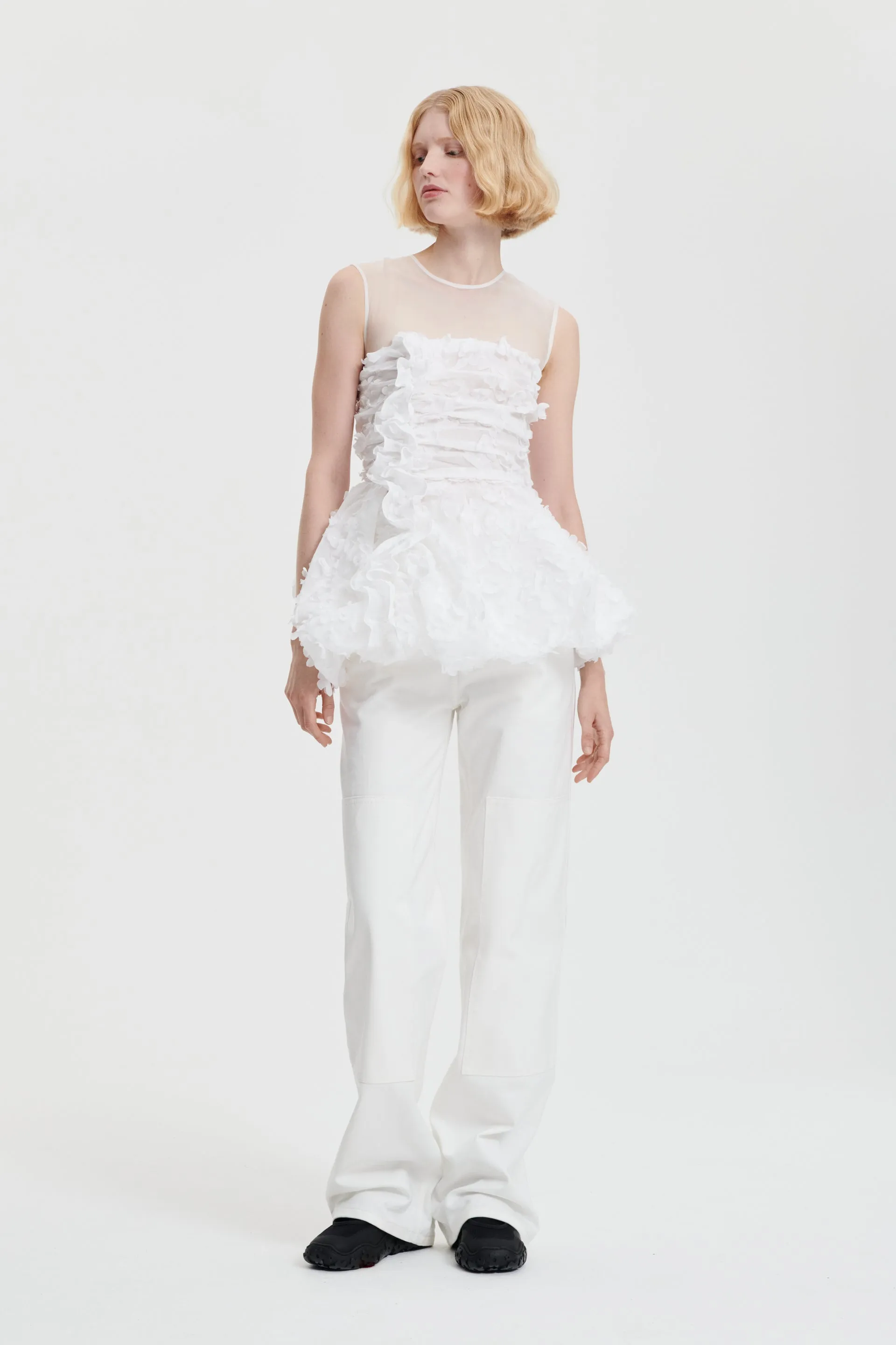 GIANNA | TOP VIOLA EMBROIDERY WHITE