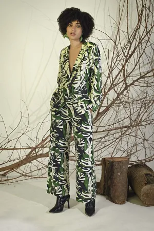 Green Birch Tropical Printed Blazer