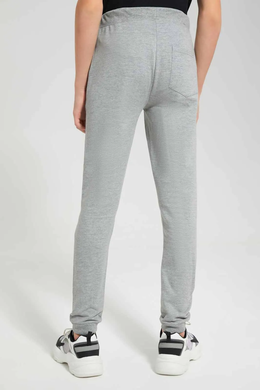 Grey Mel Plain Active Pant