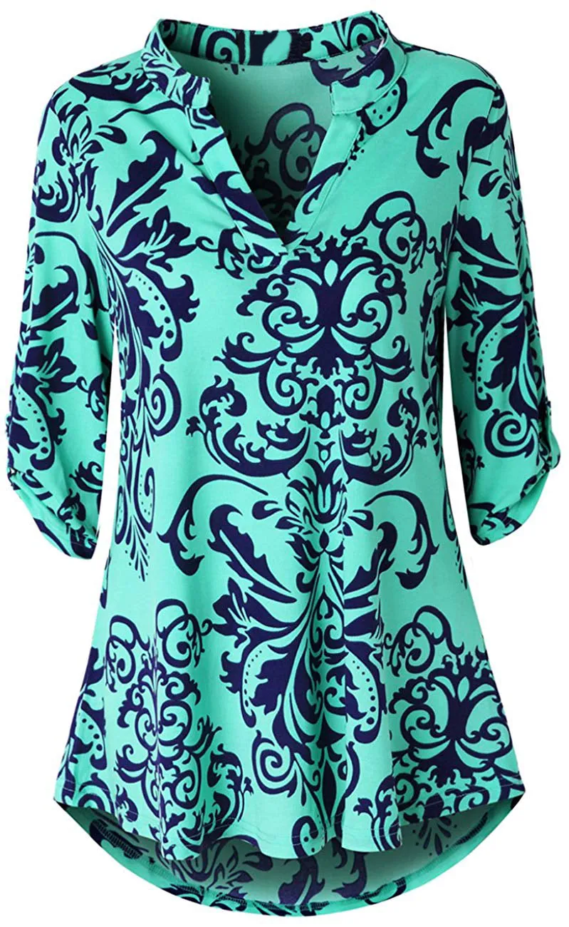 Haute Edition Women's 3/4 Sleeve Tunic Tops S-3X. Plus size available.