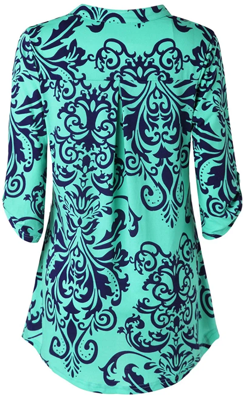 Haute Edition Women's 3/4 Sleeve Tunic Tops S-3X. Plus size available.