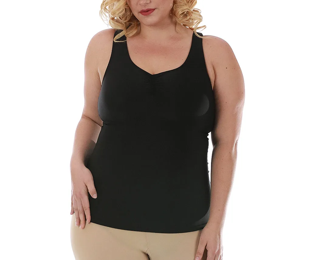 InstantFigure Shirred Tank Top Plus Size Shapewear WT40011C