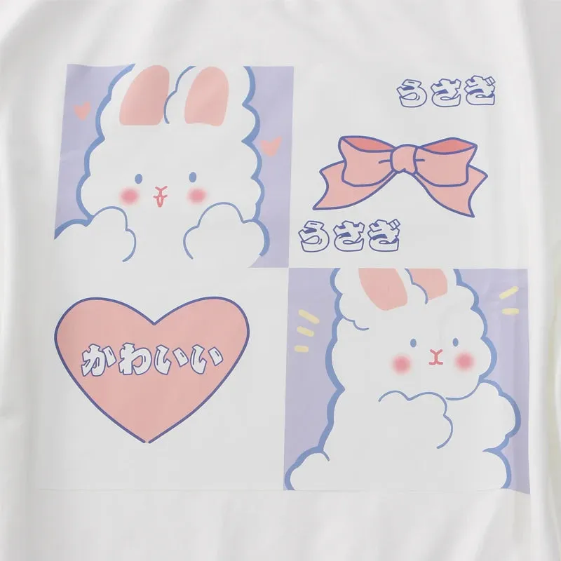 Kawaii Usagi Bow & Heart T-Shirt