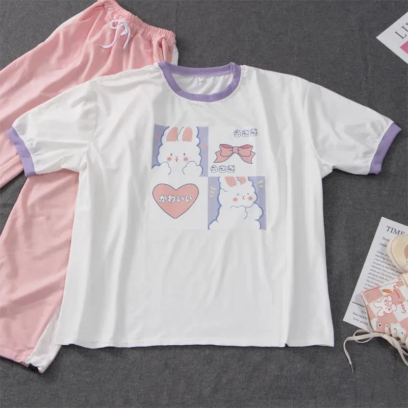 Kawaii Usagi Bow & Heart T-Shirt