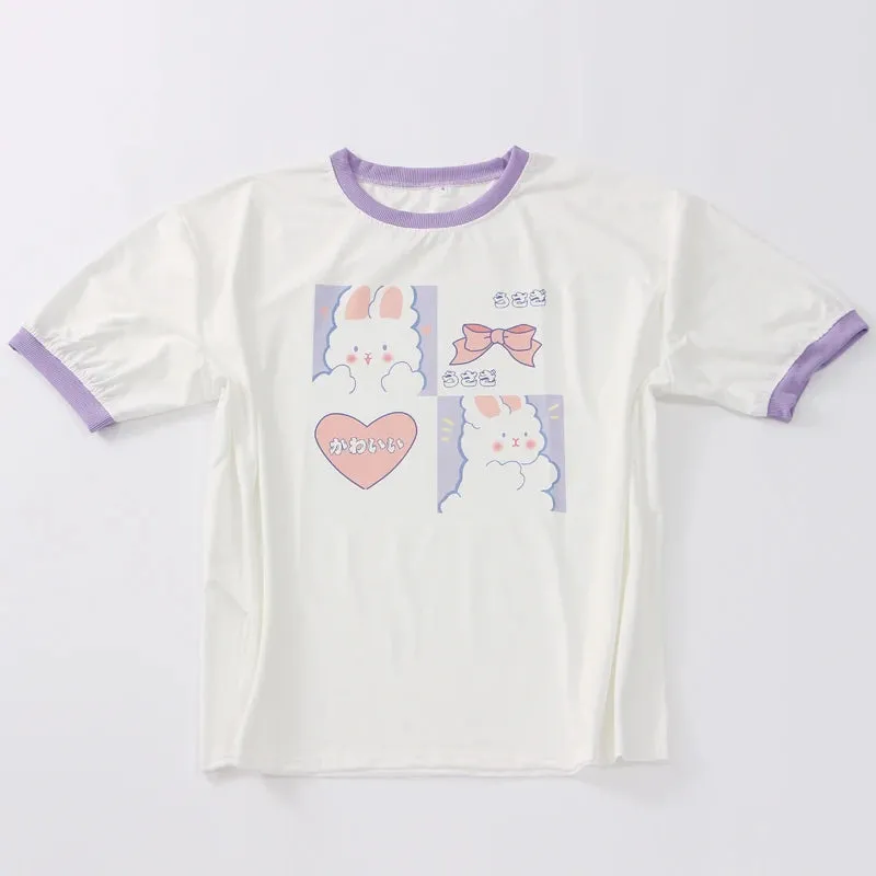 Kawaii Usagi Bow & Heart T-Shirt