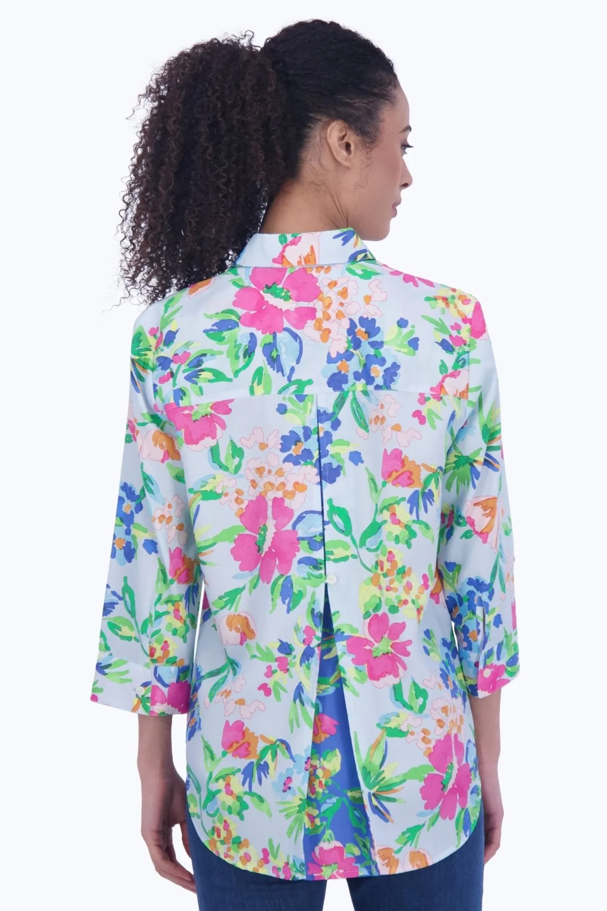 Kelly No Iron Painterly Floral Shirt