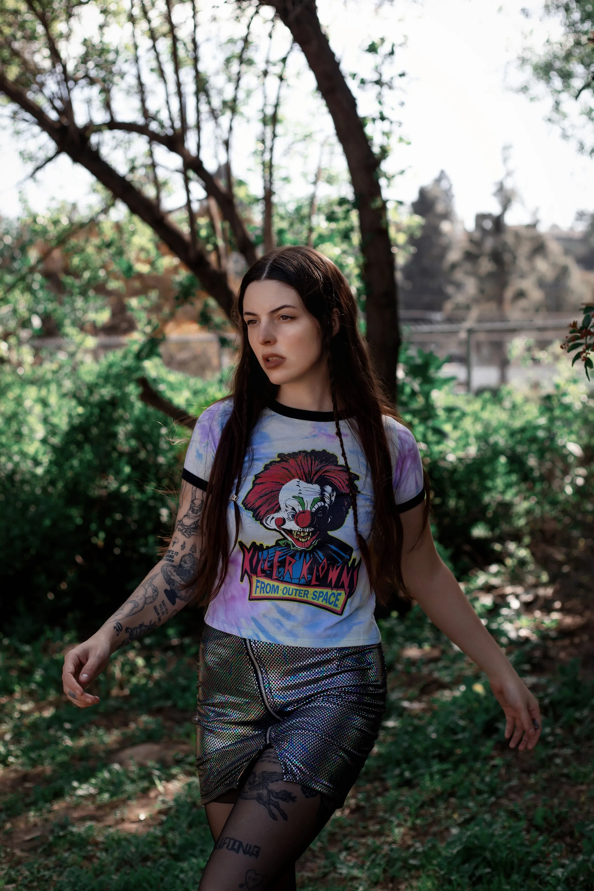 Killer Klowns from Outer Space Tie-Dye Ringer Tee