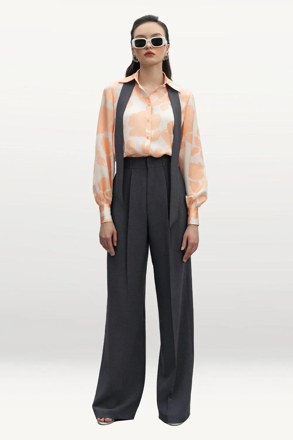 Laurence Straight Cuff Sleeved Silk Shirt