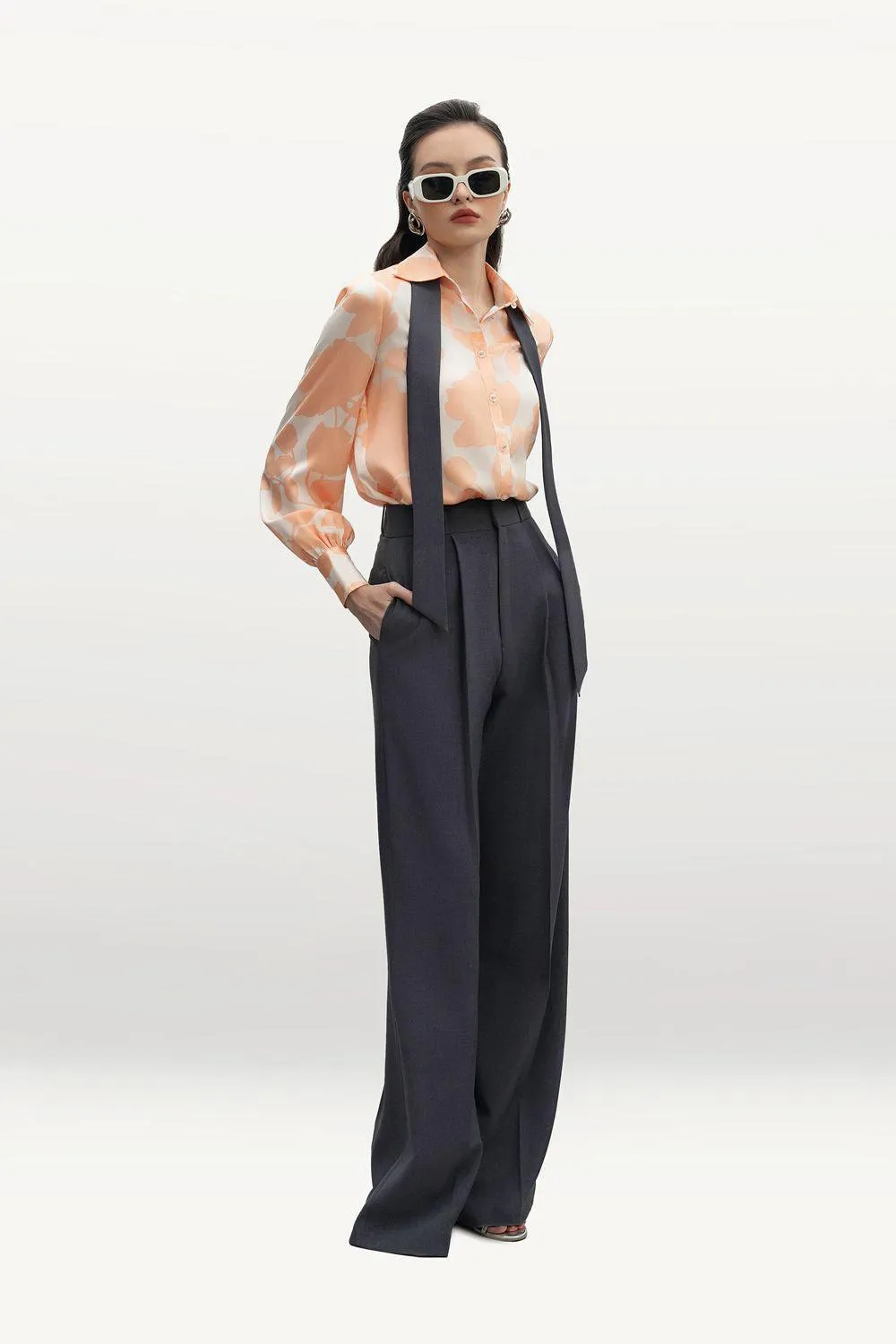 Laurence Straight Cuff Sleeved Silk Shirt