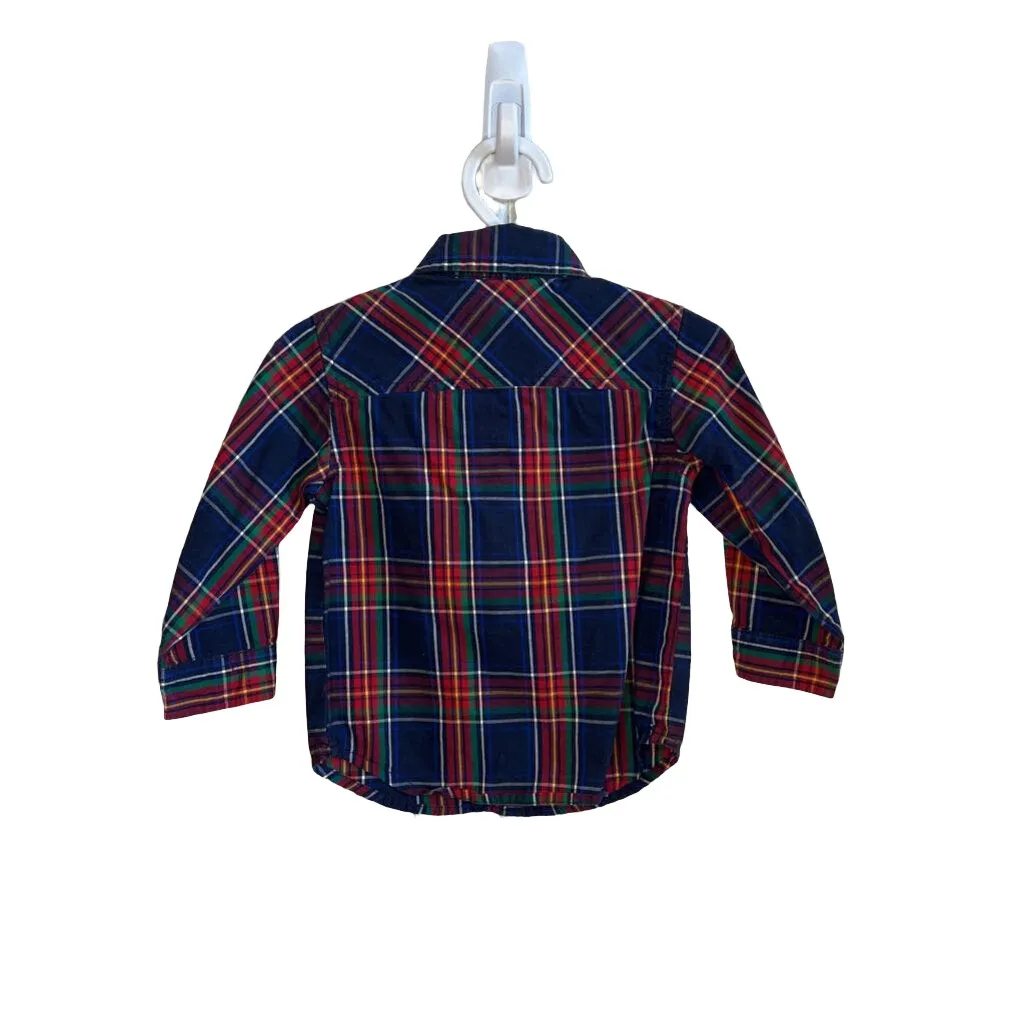 LS Cotton Button-down Shirt - Plaid