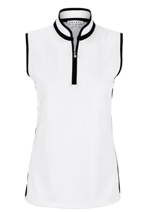 Mandarin Collar Sleeveless Top