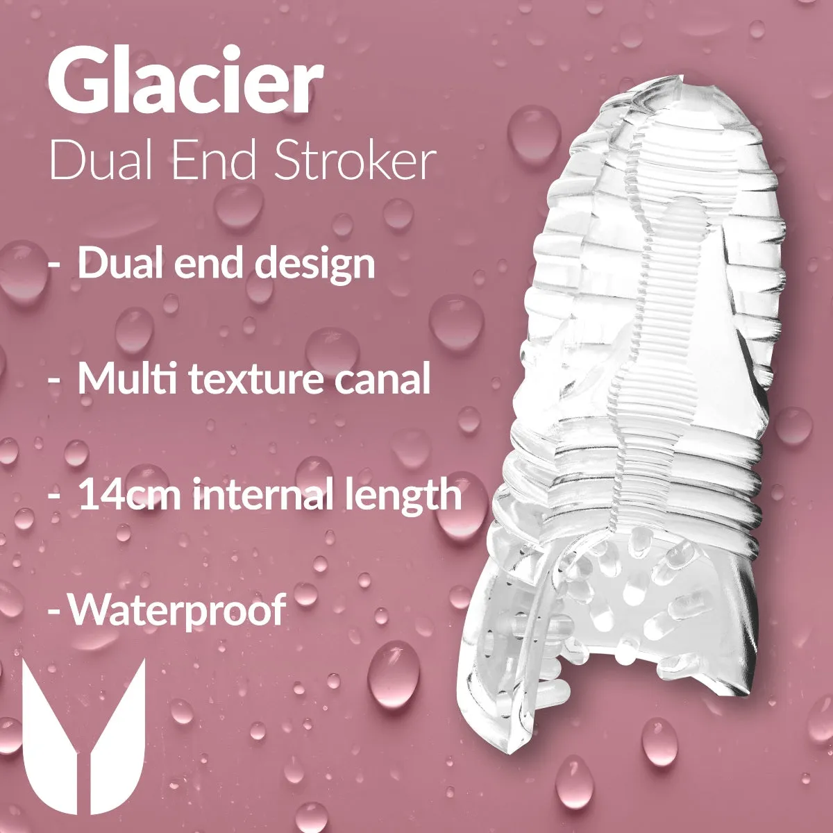 Me You Us Glacier Dual End Stroker Masturbator Clear