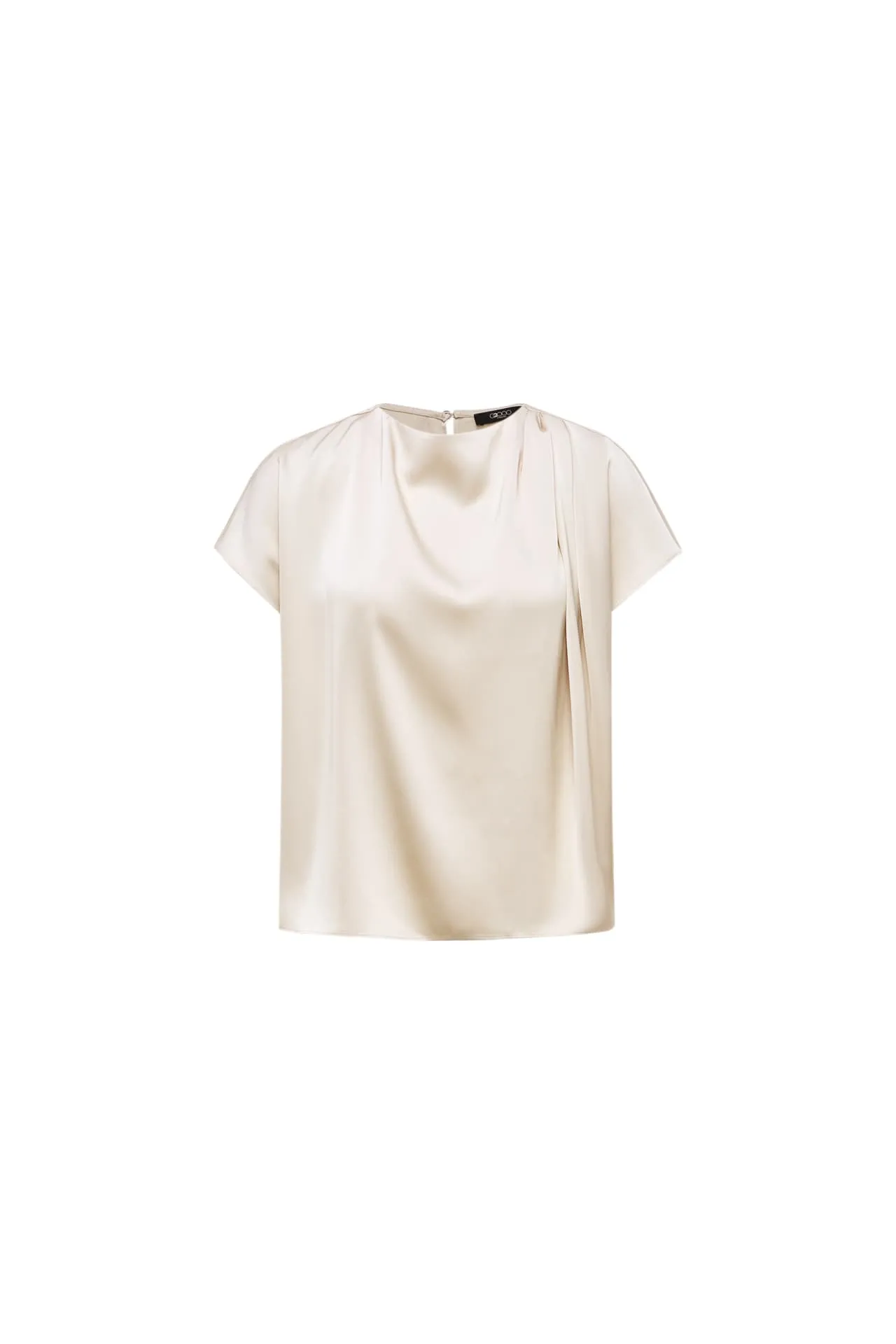 Mock Neck Collarless Blouse