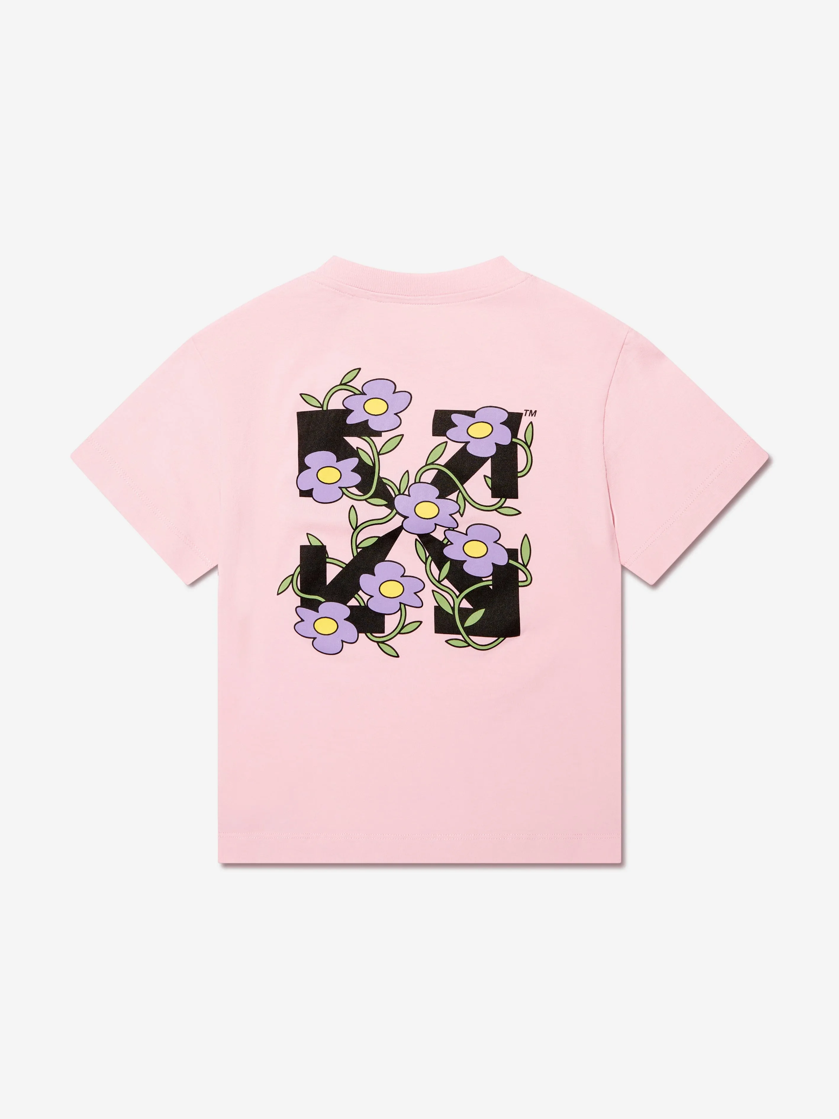 Off-White Girls Off Flowers T-Shirt in Pink