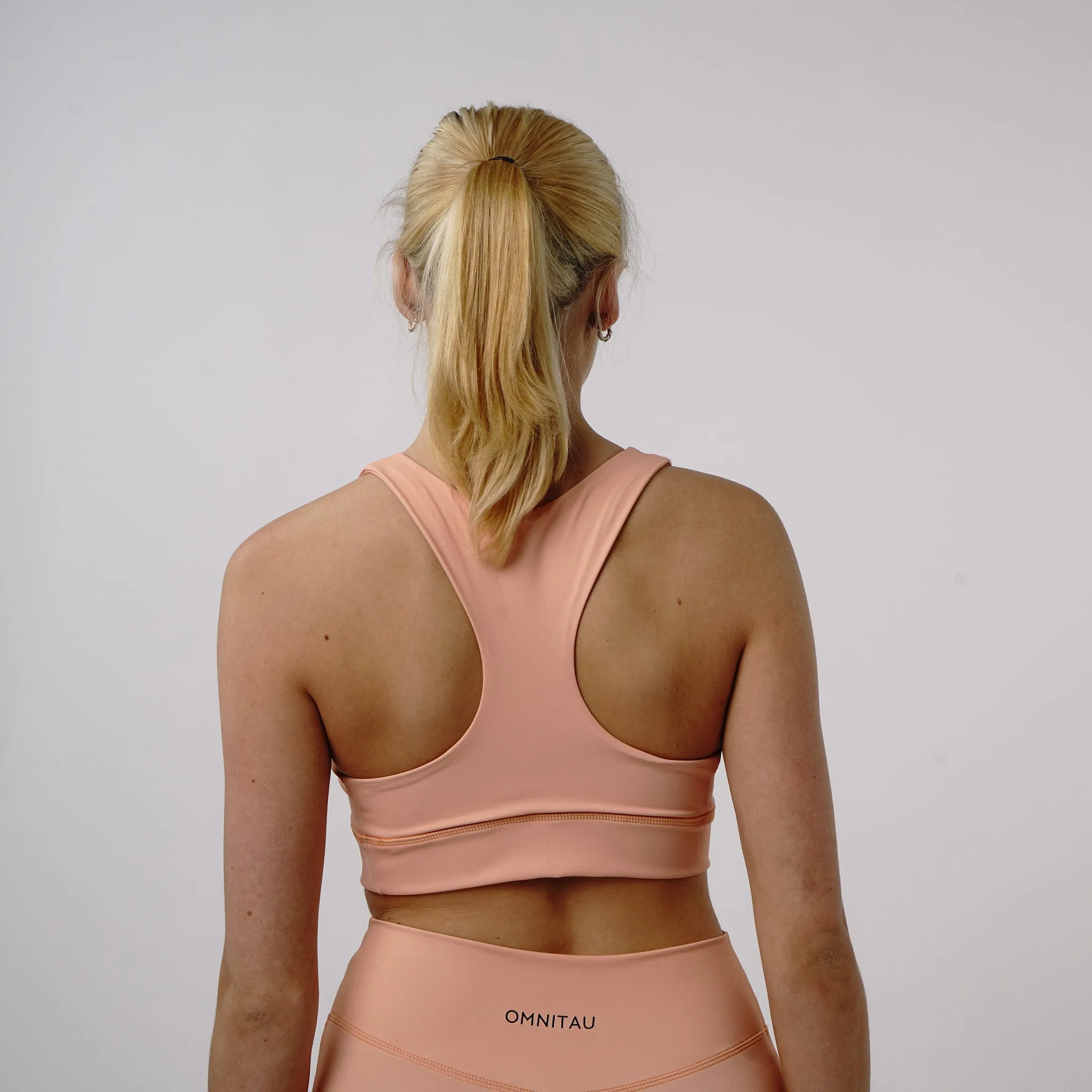 Omnitau Women's Inspire Performance Racerback Classic Sports Bra Top - Peach