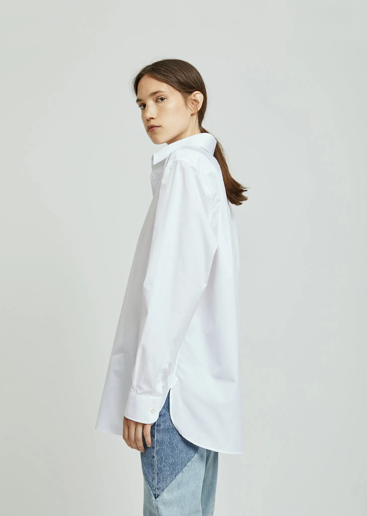 Oversized Poplin Button Down Shirt