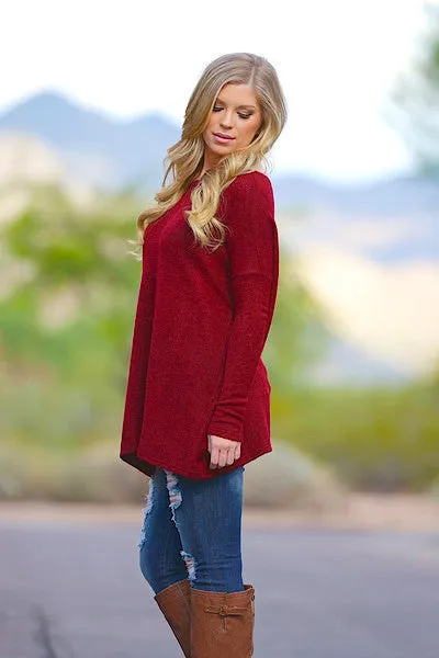 PIKO In Your Comfort Zone Sweater - Crimson