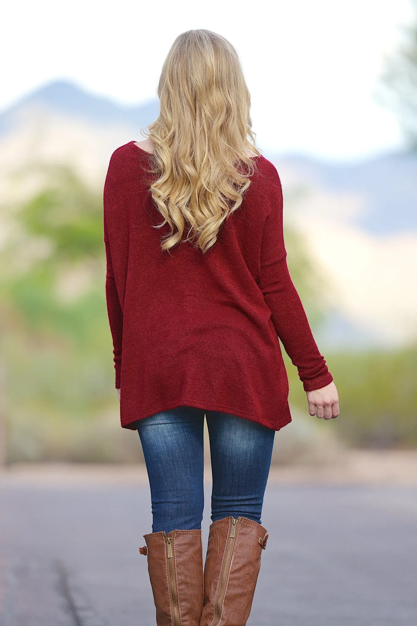 PIKO In Your Comfort Zone Sweater - Crimson