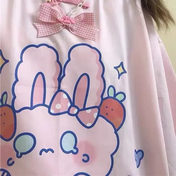 Pink Strawberry Bunny Harajuku T-Shirt