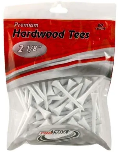 ProActive Premium Sports Hardwood Golf Tees 2.125 80 count