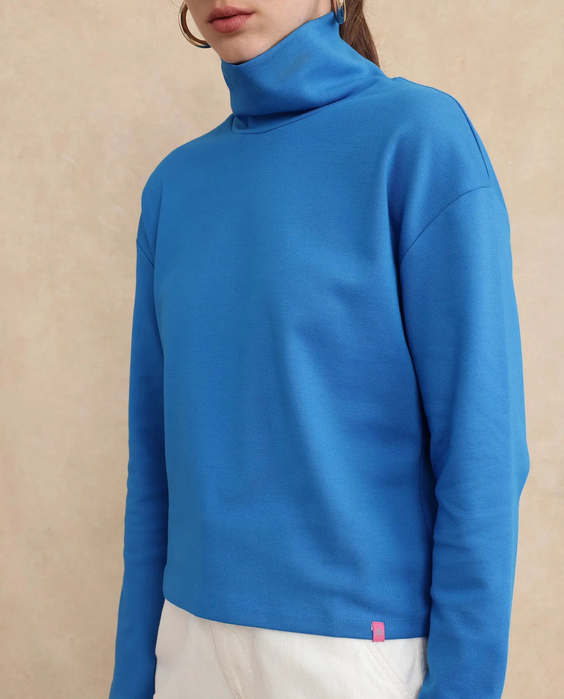 Rareism Women Malatya Blue Plain Top