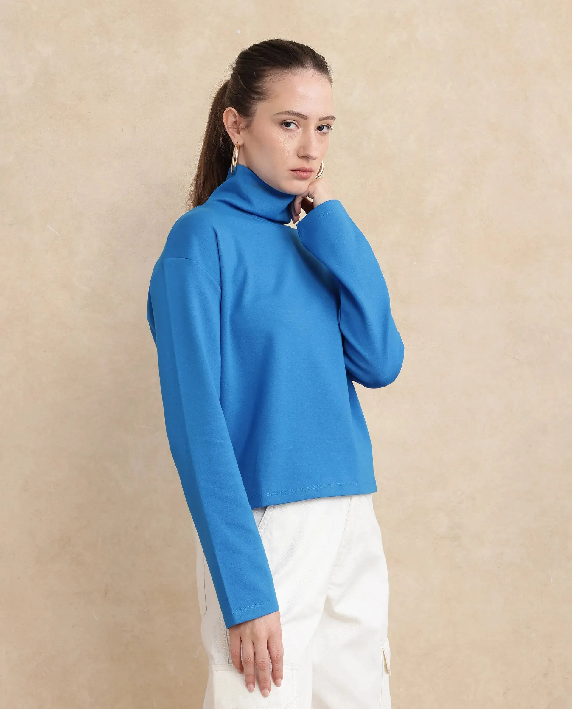 Rareism Women Malatya Blue Plain Top