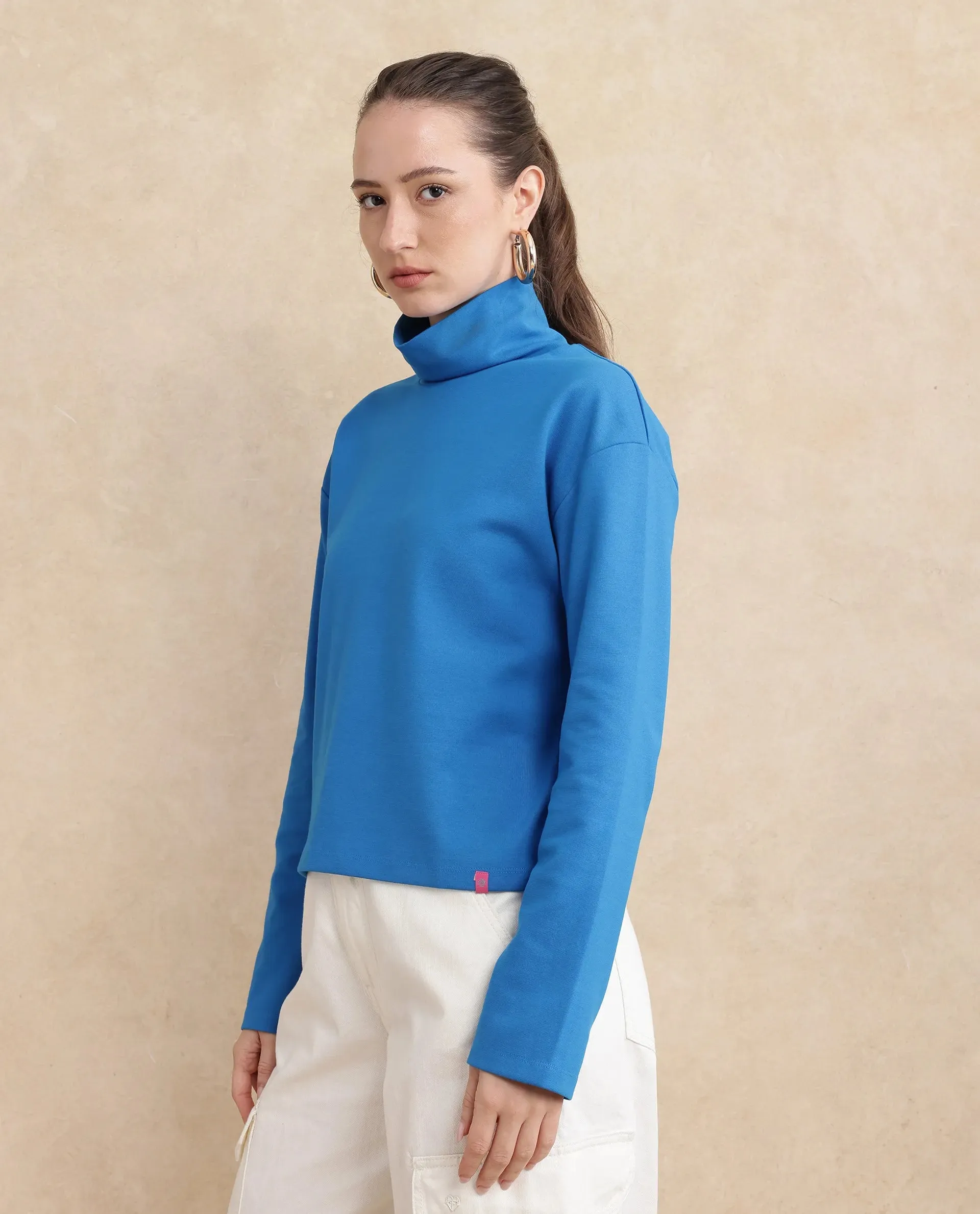 Rareism Women Malatya Blue Plain Top