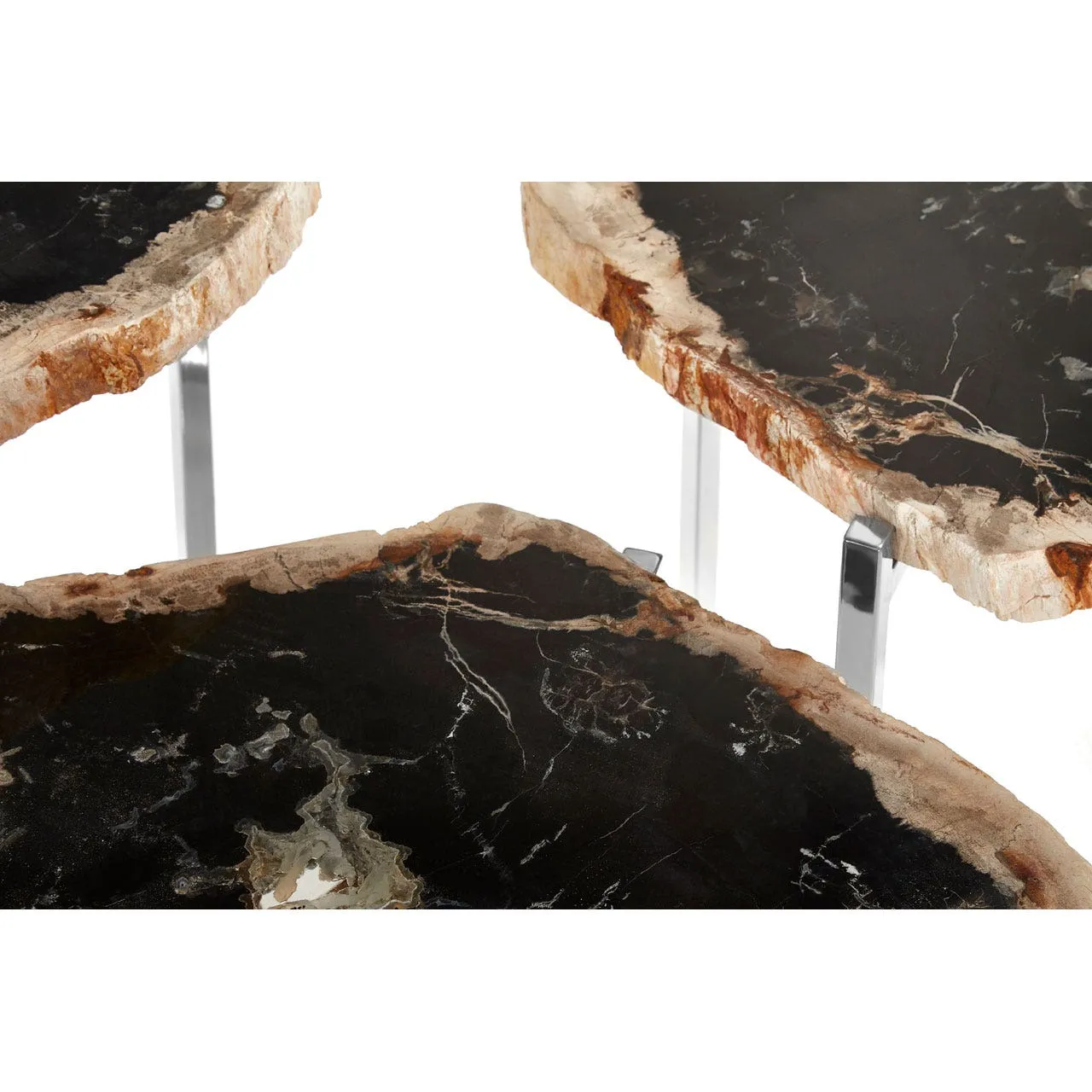 Relic Set of 3 Dark Petrified Wood Tables