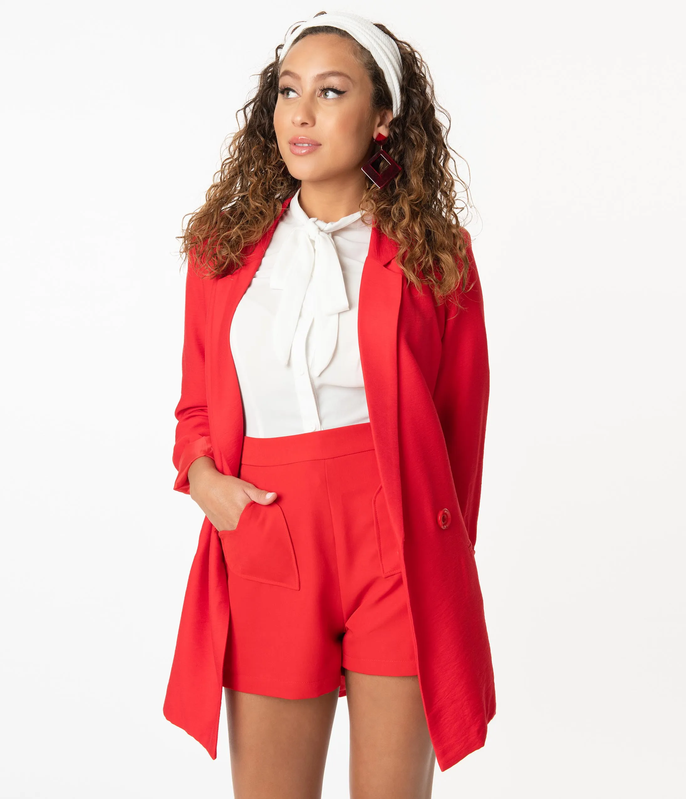 Retro Style Red Sabrina Blazer