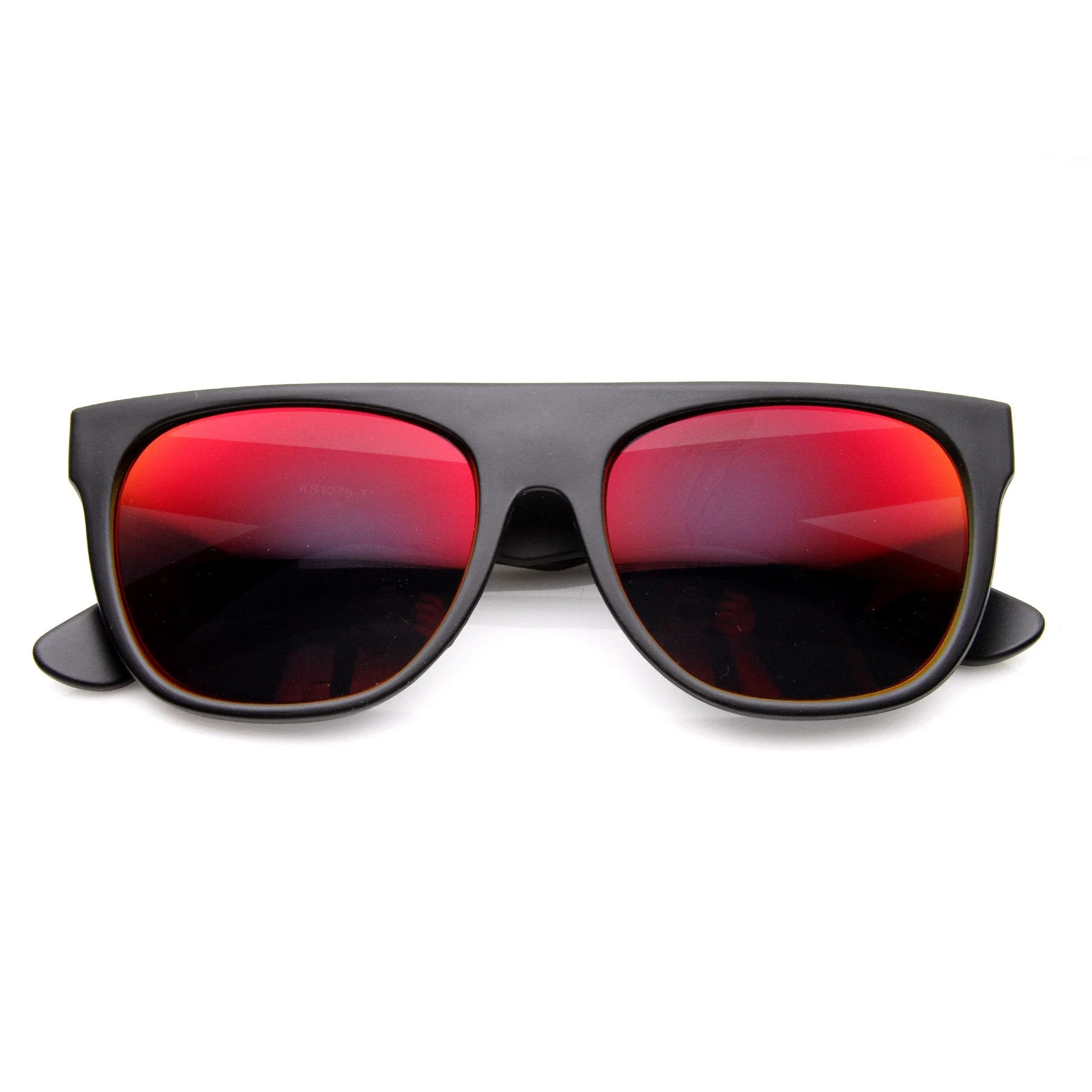 Retro Super Flat Top Flash Mirrored Lens Sunglasses 8090