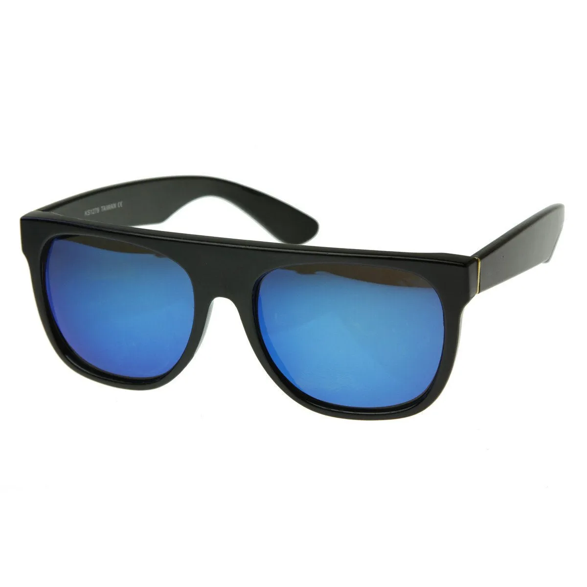 Retro Super Flat Top Flash Mirrored Lens Sunglasses 8090