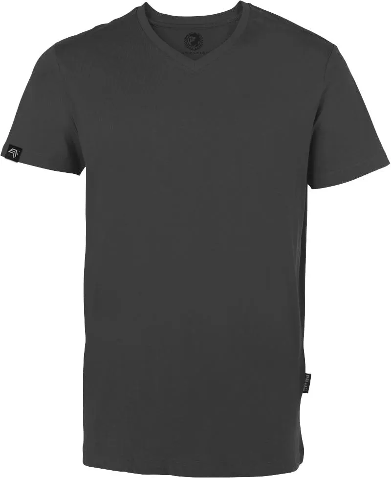 RMH 0102 ― Herren Luxury Bio-Baumwolle V-Neck T-Shirt - Dark Grau