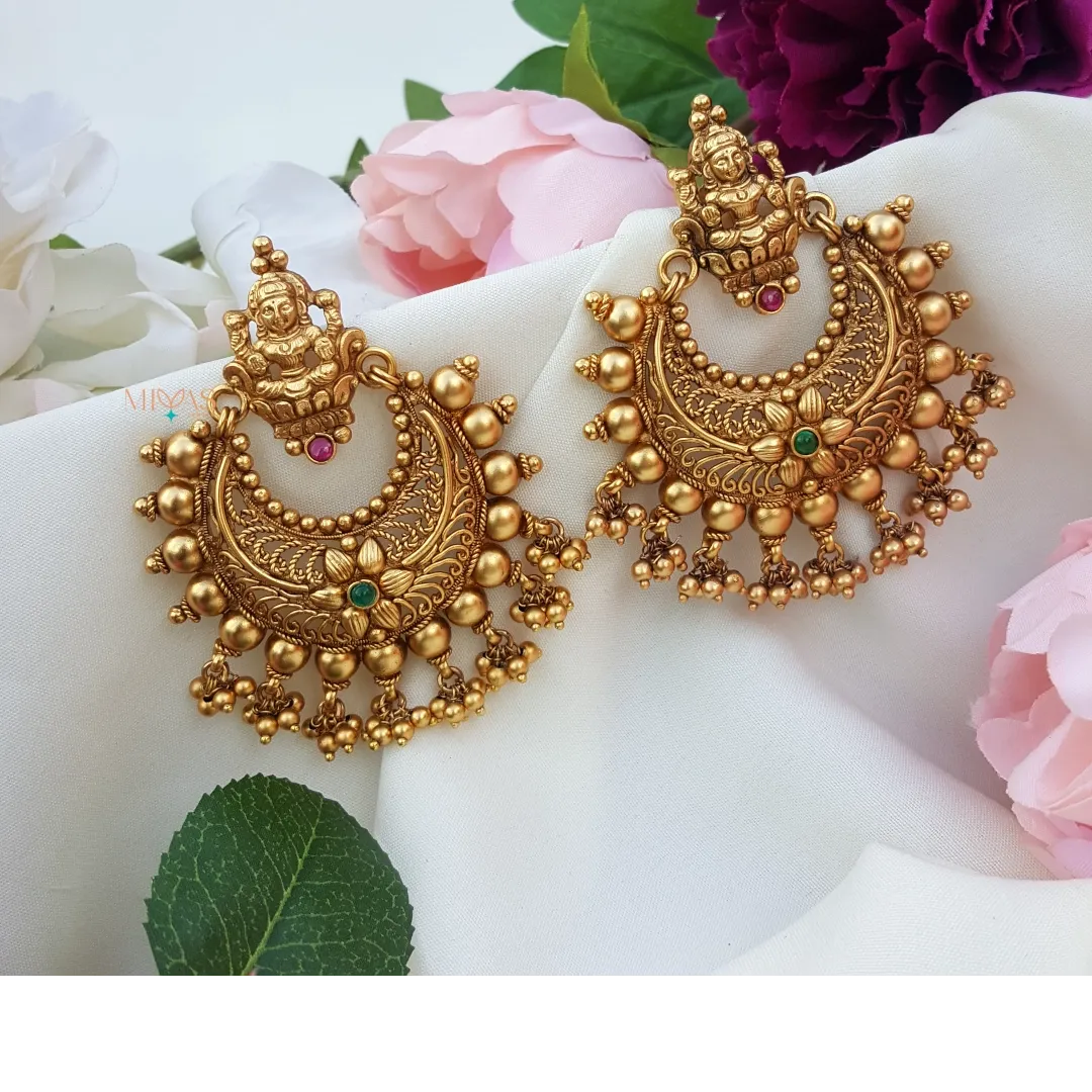 Royal Gold Look Alike Lakshmi Chandbali Earring