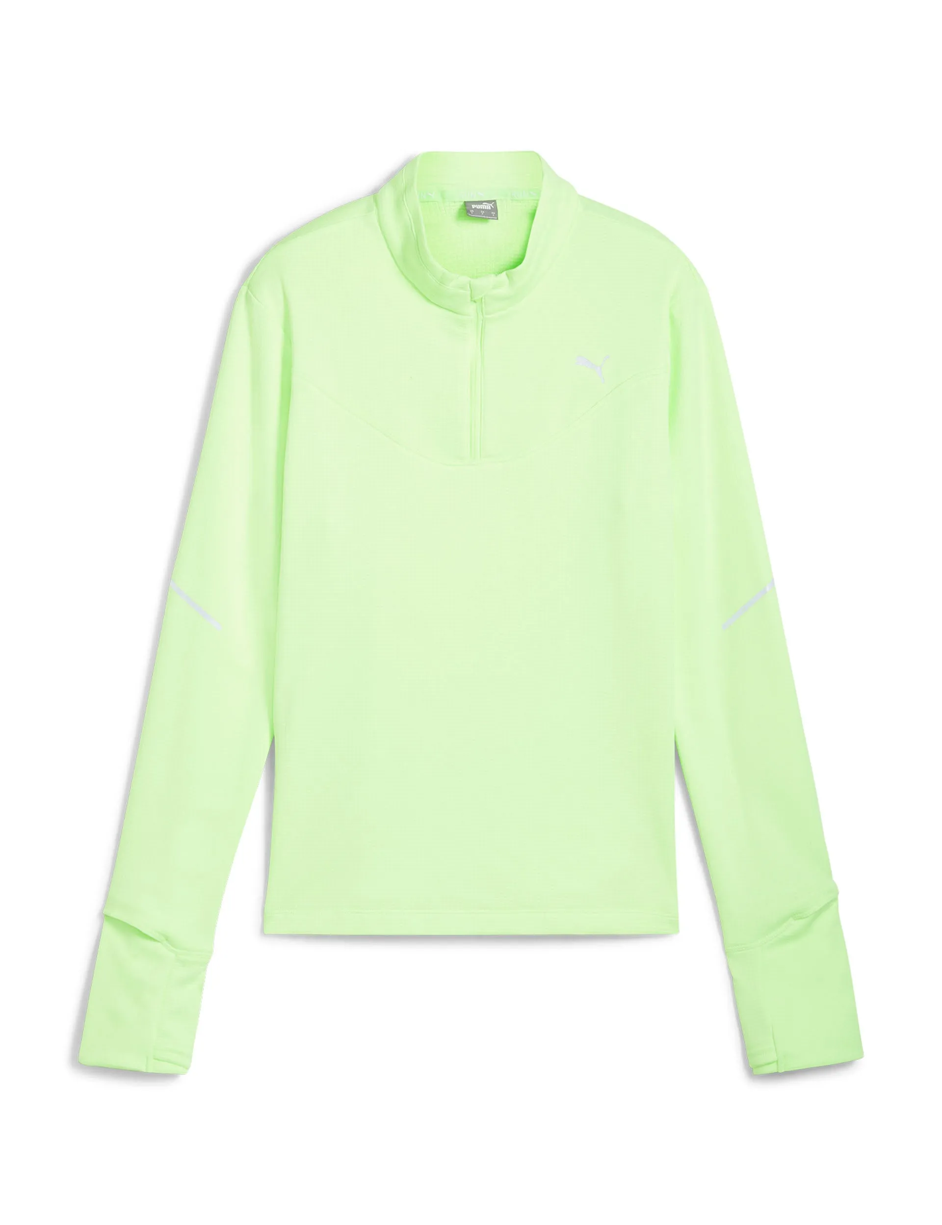 RUN Grid Fleece Half-Zip Top - Fizzy Apple