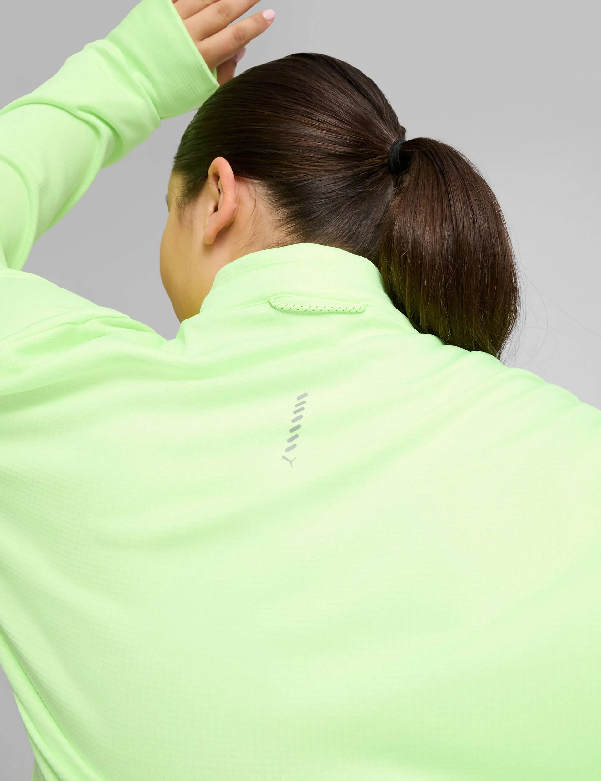 RUN Grid Fleece Half-Zip Top - Fizzy Apple