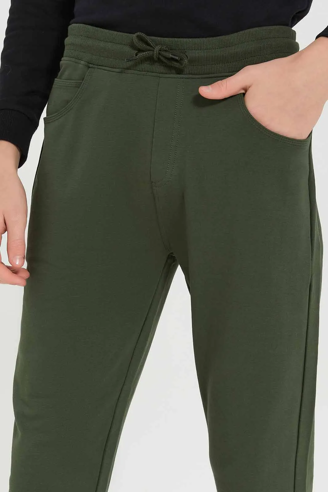 Senior Boys Olive Stretch Active Pant