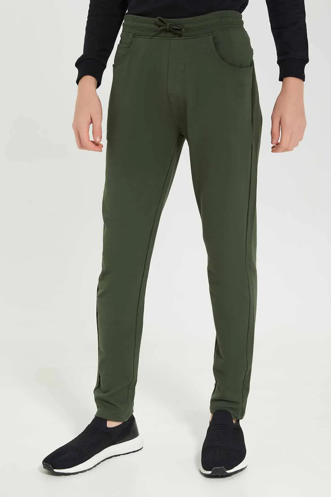 Senior Boys Olive Stretch Active Pant