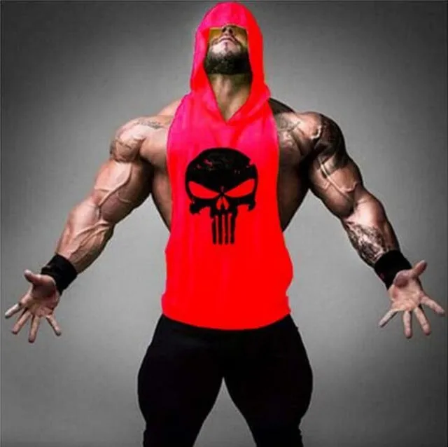 Skull Stringer Tank Top Men Professional Bodybuilding Vest Fitness Mens Sleeveless Crossfit Shirt Cotton Singlets Muscle Tops