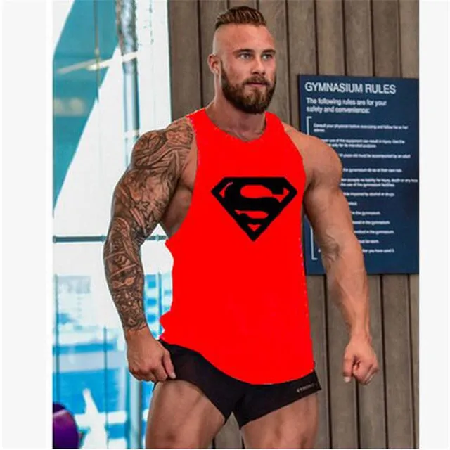 Skull Stringer Tank Top Men Professional Bodybuilding Vest Fitness Mens Sleeveless Crossfit Shirt Cotton Singlets Muscle Tops