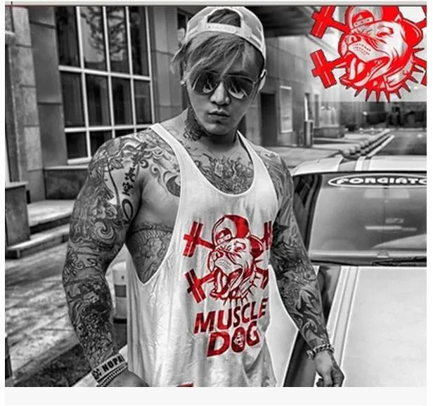 Skull Stringer Tank Top Men Professional Bodybuilding Vest Fitness Mens Sleeveless Crossfit Shirt Cotton Singlets Muscle Tops