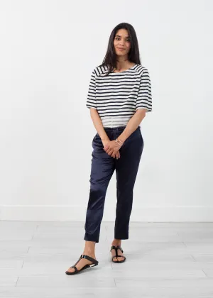 Sleeve Top in Navy Stripe